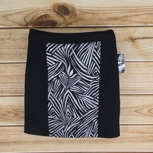 Olivia & Martin Pencil Skirt Womens Sz M Black Geometric Knee Length Career NWT